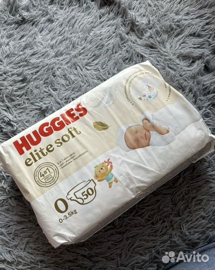 Подгузники Huggies Elite Soft (0+), до 3,5 кг