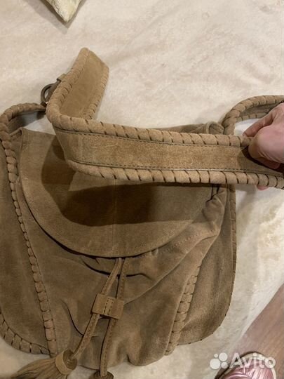 Сумка замшевая коричневая