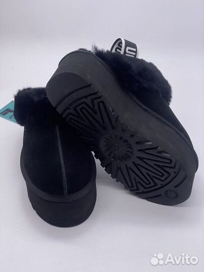 Тапочки женские Ugg Funkette Suede Platform Black