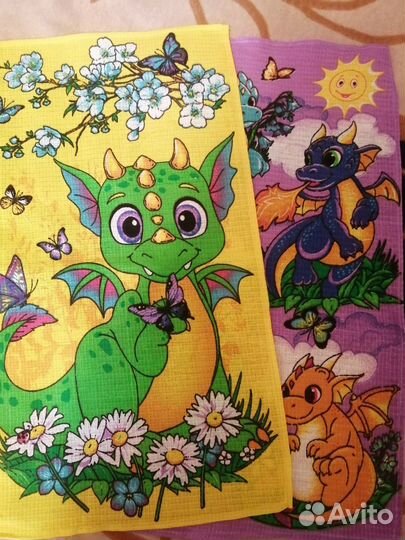 Кухонные полотенца с изображением дракончиков