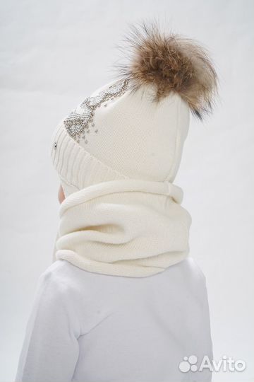 Новая зимняя шапка со снудом р 52-54