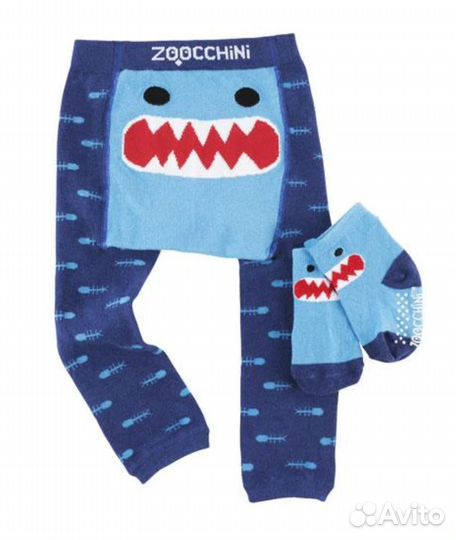 Набор легинсов с носками для мальчиков Zoocchini