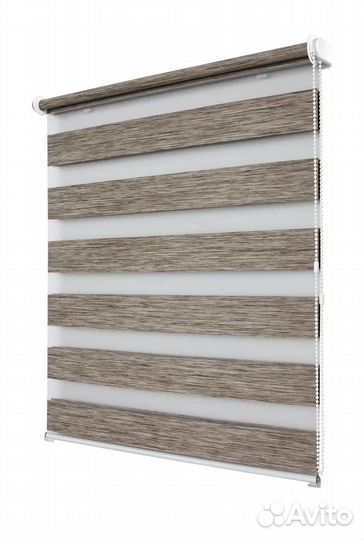 Рулонные шторы день-ночь светло-ореховый 160 см