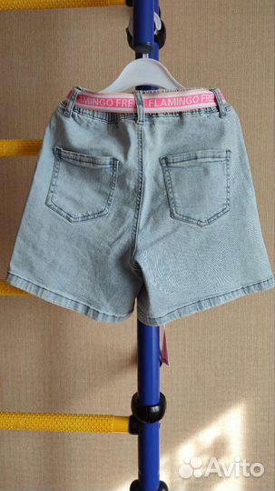 Джинсовые шорты playtoday+футболка 146 р-р