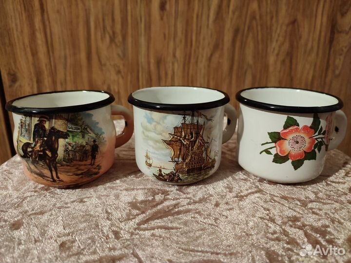 Кружки и миски эмалированные, СССР новые