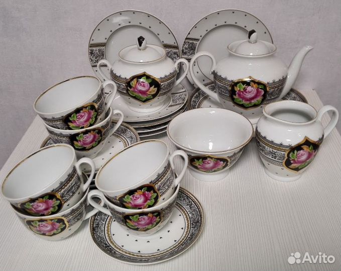 Л.Ф.З. Чайный Кофейный Сервиз Роза Ломоносовский