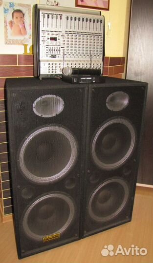 Колонки Dj-Tech 1600W 2ш Микшер-Усилитель Микрофон