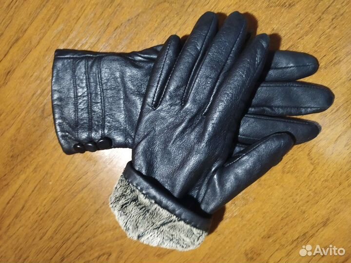 Перчатки женские кожаные