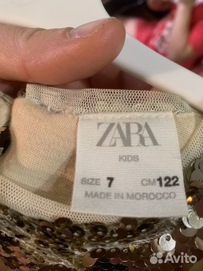 Платье zara золотое с пайетками новогоднее