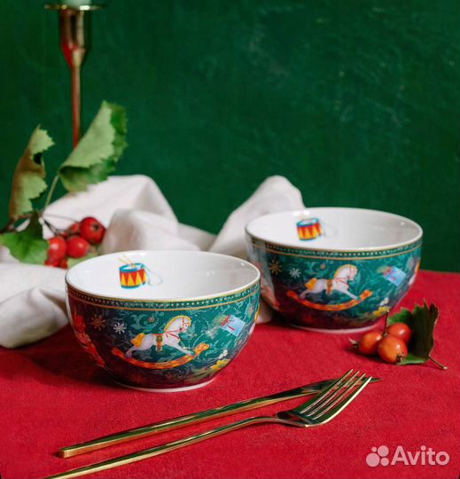 Новогодние тарелки,мини набор подарочный