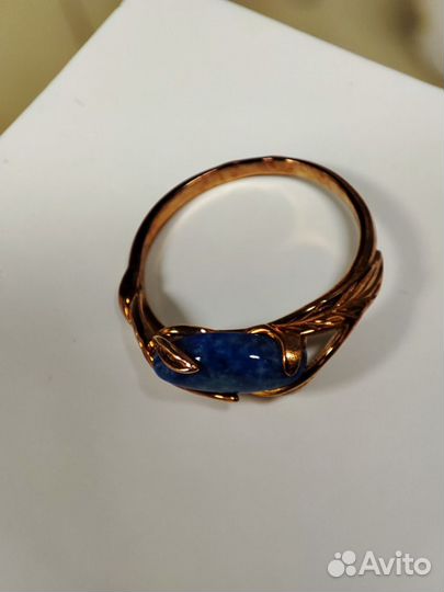 Роскошное кольцо с натуральным Лазуритом