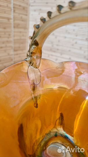 Конфетница цветное стекло СССР