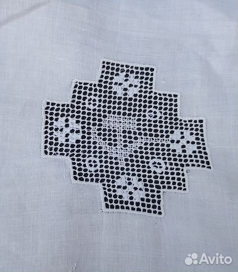Скатерть белая лен СССР