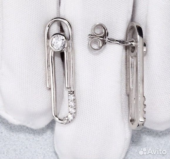 Серебряные серьги булавки