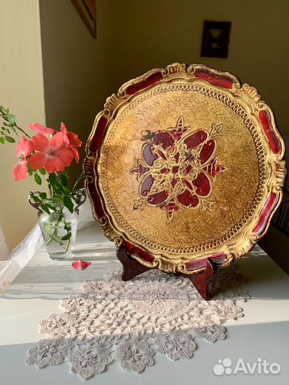 Флорентийский поднос дерево оригинал Италия