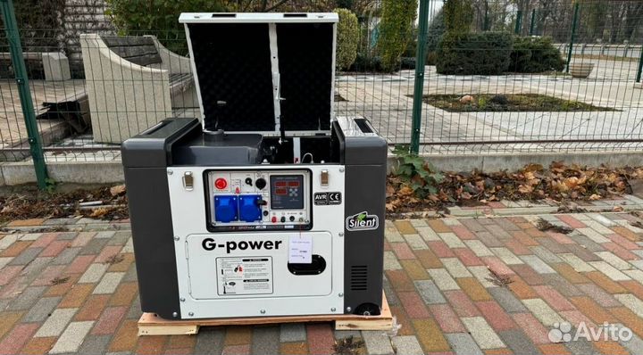 Дизельный генератор 10 кВт g-power однофазный