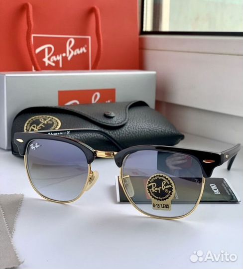 Солнцезащитные очки ray ban clubmaster пепельный