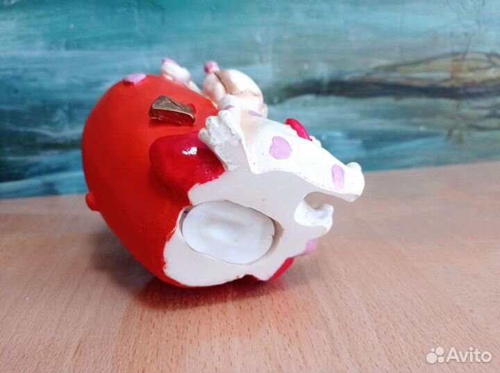 Копилка сердце с собакой