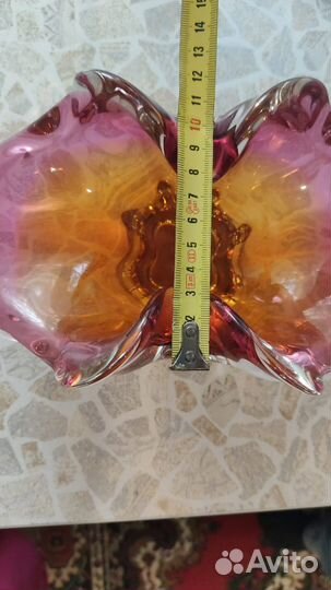 Ваза для конфет, цветное Чешское стекло