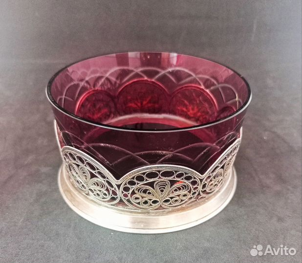 Конфетница ваза сахарница мельхиор Скань Маргане