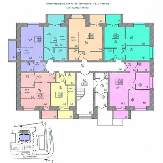 1-к. квартира, 42,6 м², 1/3 эт.