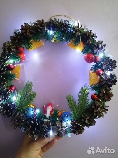 Новогодний венок на дверь