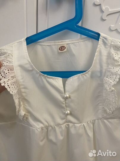 Блузка белая для девочек 134-140