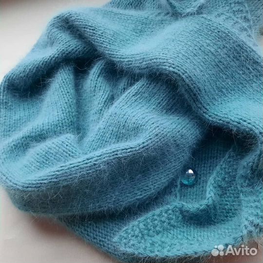 Комплект шапка и снуд пух норки ручная работа