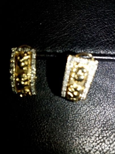 Серьги со слониками и бриллиантами