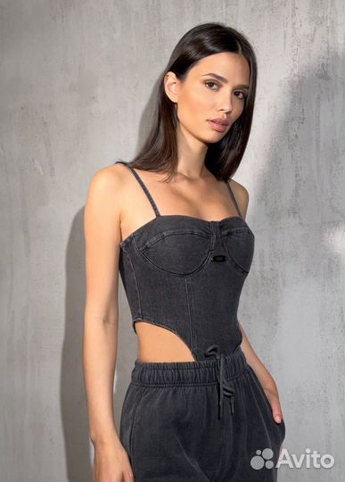 Боди джинсовое