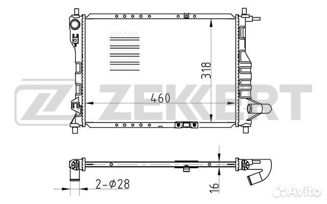 Радиатор охлаждения 0.8-1.0 MT (05-09) Matiz / Spark M250