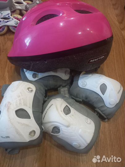 Детские ролики и защита 26 -31 размер,раздвижные