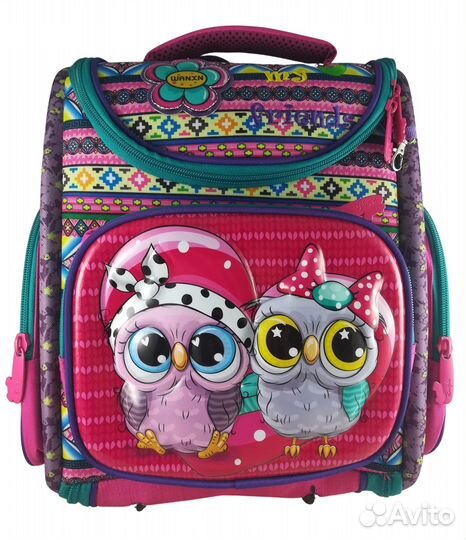 Рюкзак ортопедический школьный для девочки, совы