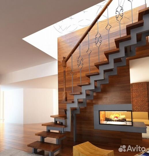 Металлокаркас Забежной Лестницы в Дом