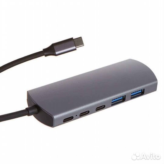 Type-C хаб Red Line 5 в 1 темно серый (ут000028102