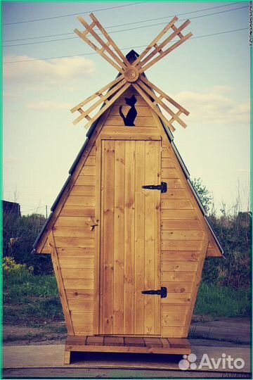Дачный туалет с декором и установкой цмж 908