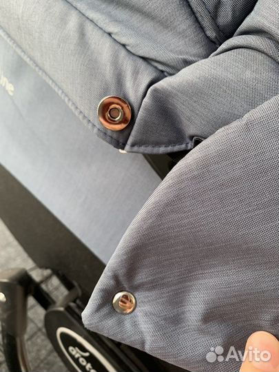 Коляска Aroteam 2в1 синяя с надувными колесами