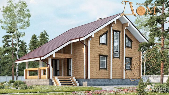 Комплект проектной документации брусового дома 8х8