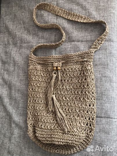 Сумка новая вязаная из натурального джута