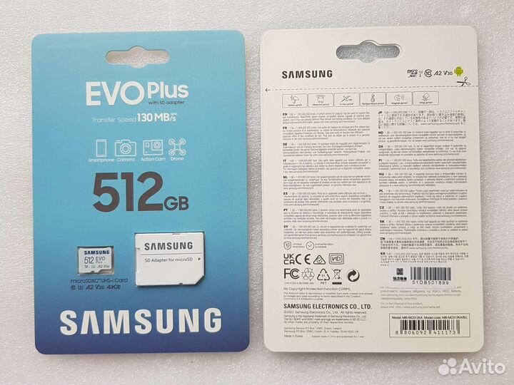 Samsung EVO Plus 512GB microSD карта памяти