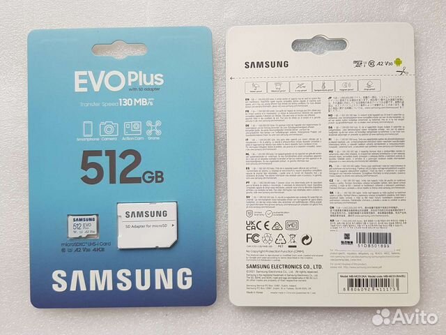 Samsung EVO Plus 512GB microSD карта памяти