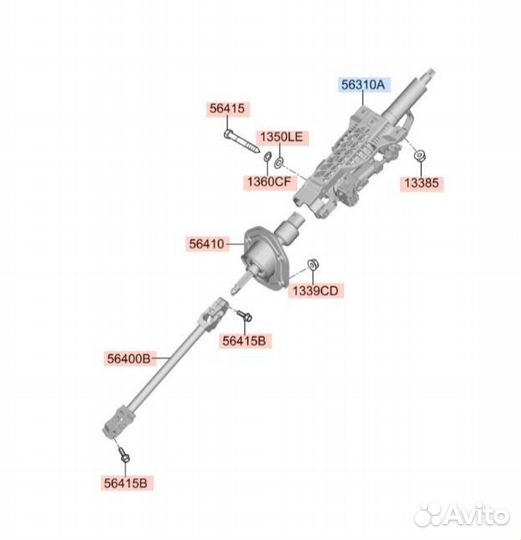 Рулевая колонка Genesis Gv80 JK1 D6JA 2020