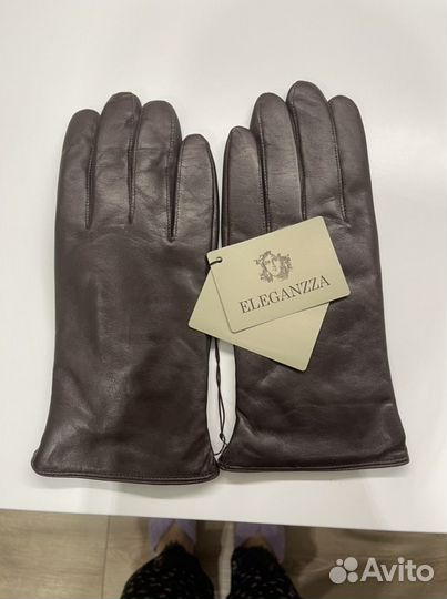 Мужские кожаные перчатки новые
