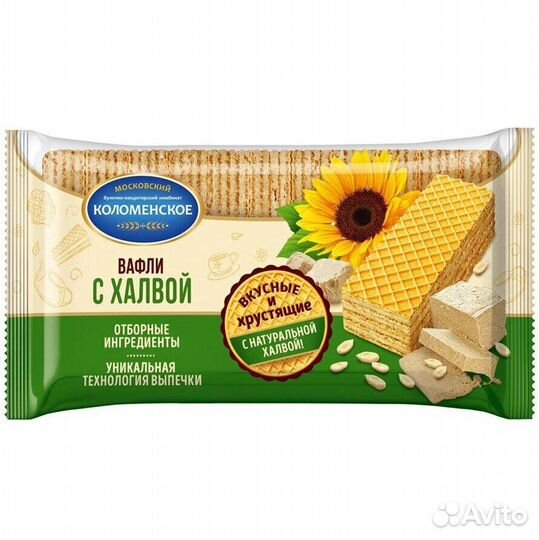 Вафли Коломенские с Халвой 220г Коломенское
