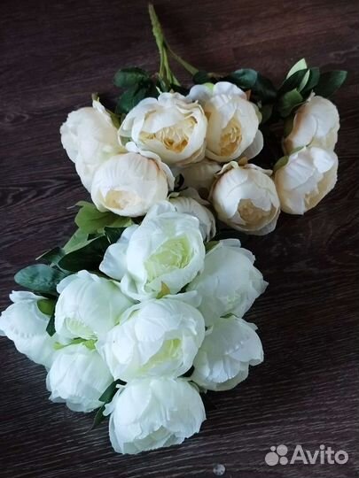 Искусственные цветы пионы, глициния, розы, зелень