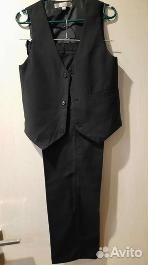 Школьная форма, костюм с жилеткой, пиджак, брюки