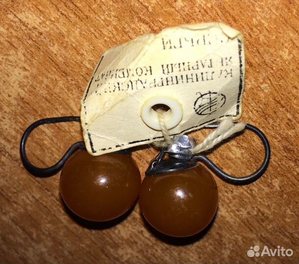 Серебряные серьги с янтарём. СССР
