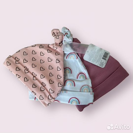 Шапочки для новорожденных новые