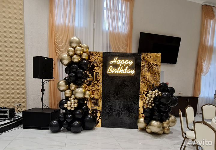 Фотозона из пайеток