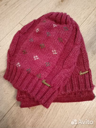 Зимний комплект шапка и шарф женский